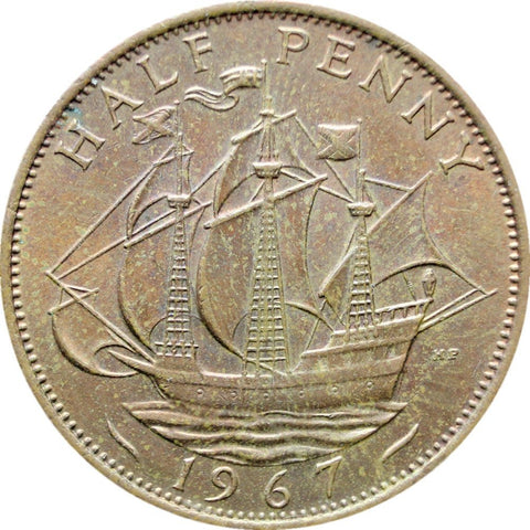1967 Half Penny Elizabeth II Coin