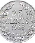 1968 25 Cents Liberia Coin
