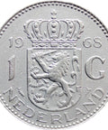 1968 One Gulden Netherlands Juliana Coin