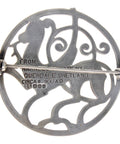 1968 Vintage Scotland Silver Brooch Quendale Beast Scandinavian Mythology Vikings Style Hallmarked Edinburgh