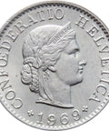 1969 5 Rappen Switzerland Coin