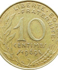 1969 France 10 Centimes Coin Marianne
