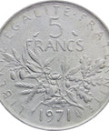 1971 5 Francs France Coin