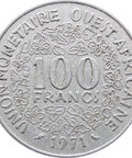 1971 Western Africa 100 Francs Coin