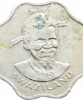 1974 10 Cents Swaziland King Sobhuza II Coin