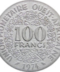 1974 100 Francs Western African States Coin