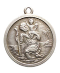 1975 Silver St Christopher Religion Pendant Vintage