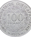 1975 Western Africa 100 Francs Coin
