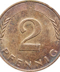1979 D 2 Pfennig Germany - Federal Republic Coin Munich Mint