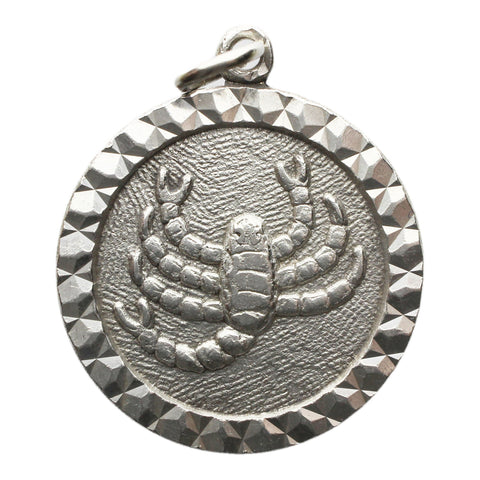1980 Pendant Vintage Scorpion Silver Zodiac Signs