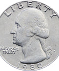 1980 Quarter Dollar Washington United States Coin