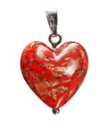 1980’s Vintage Silver Toped Red Glass Heart Pendant