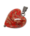 1980’s Vintage Silver Toped Red Glass Heart Pendant