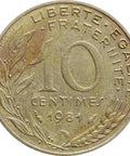 1981 10 Centimes France Coin Marianne