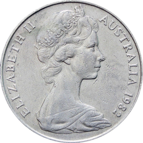 1982 20 Cents Australia Elizabeth II Coin 2nd portrait