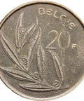 1982 20 Francs Belgium Baudouin I Coin Dutch text