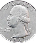 1987 P Quarter Dollar Washington United States Coin