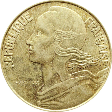 1988 20 Centimes France Coin Marianne Dolphin Mark