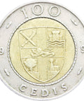 1991 100 Cedis Ghana Coin