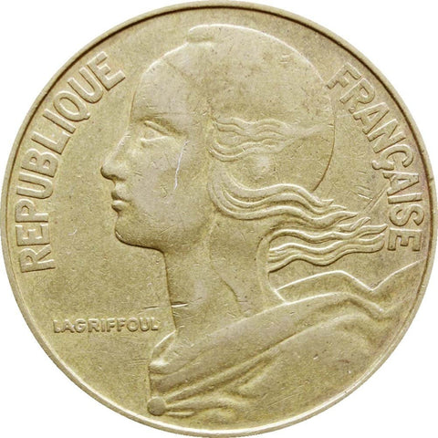 20 Centimes 1979 France Coin Marianne Dolphin Mark