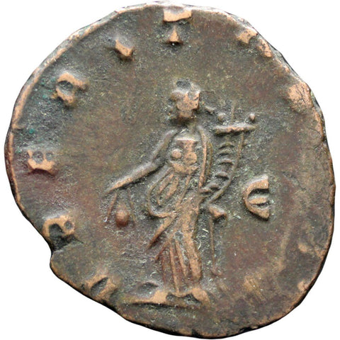 253 - 268 A.D Roman Empire Gallienus Bronze Antoninianus Coin VBERITAS AVG Ɛ