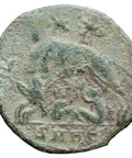 330 - 333 AD Roman Empire Roma Commemorative Constantine the Great AE3 Coin Heraclea Mint Wolf and Twins Reverse