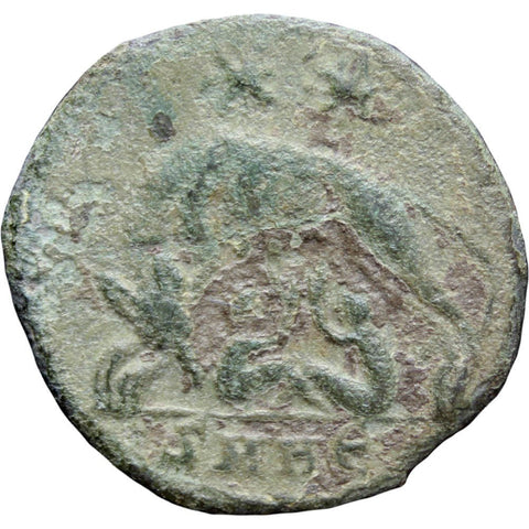 330 - 333 AD Roman Empire Roma Commemorative Constantine the Great AE3 Coin Heraclea Mint Wolf and Twins Reverse
