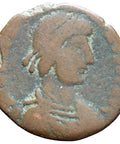 367 - 383 A.D. Roman Empire Gratian Bronze AE2 Coin 1 Follis Arles Mint