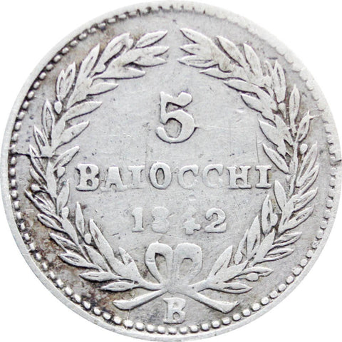 5 Baiocchi 1842 Gregorio XVI Italy Papal States