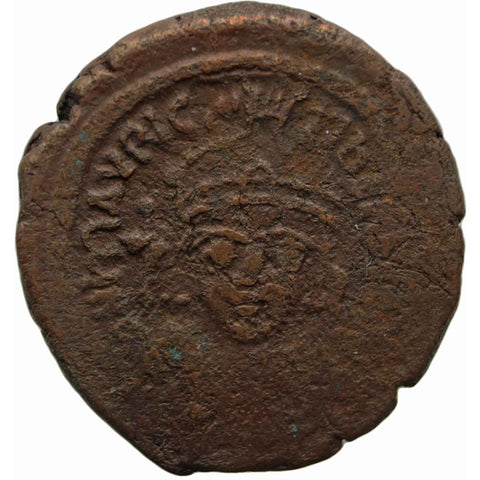 578 - 582 Byzantine Empire Coin Tiberius II Constantine Bronze Follis Constantinople Mint