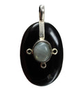 70's Stylish Vintage Silver and Stone Pendant