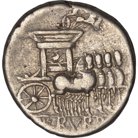 87 BC Roman Republic Coin Denarius Rubria Lucius Rubrius Dossenus Silver