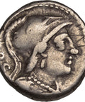 87 BC Roman Republic Coin Denarius Rubria Lucius Rubrius Dossenus Silver