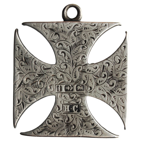 Ardtornish Scotland 1883 Antique Duncan Cameron Sterling Silver Cross Medal Silversmith Henry Cook Birmingham Hallmarks Achranich