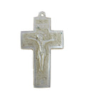 Cross Pendant Folk Art Vintage Plastic