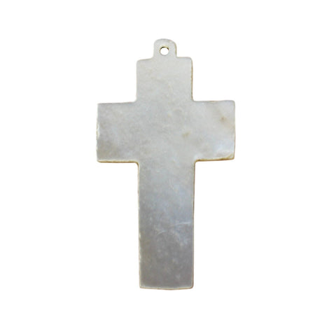 Cross Pendant Folk Art Vintage Plastic