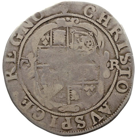 England 1632 – 1633 Shilling Charles I Coin Harp mintmark Silver Hammered House of Stuart Group D; 4th bust