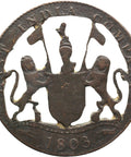 Folk Art 1803 British East India Company 20 Cash Coin India - British (Madras)