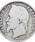 France 1864 BB 50 Centimes Napoleon III Coin Silver