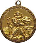 Gold Rolled Religion St Christopher Pendant Medallion Vintage