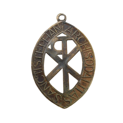 1904’s Guild Medal Antique Religion Medallion Guild for Altar Servers Archconfraternity Guild of St. Stephen Pendant