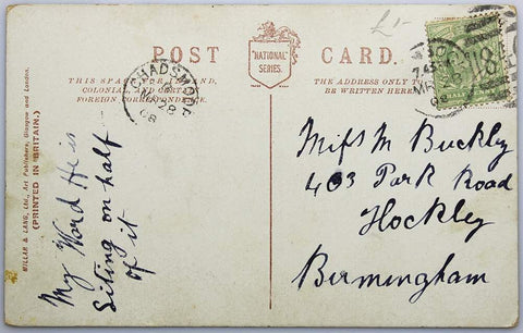 1908 Antique Comic Postcard Suburban Life Tired Weeding