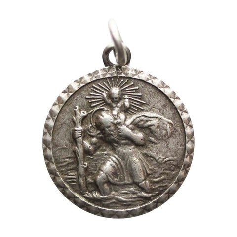 St Christopher Vintage Silver 925 Pendant