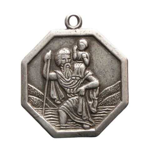 Vintage Saint Christopher Silver Pendant