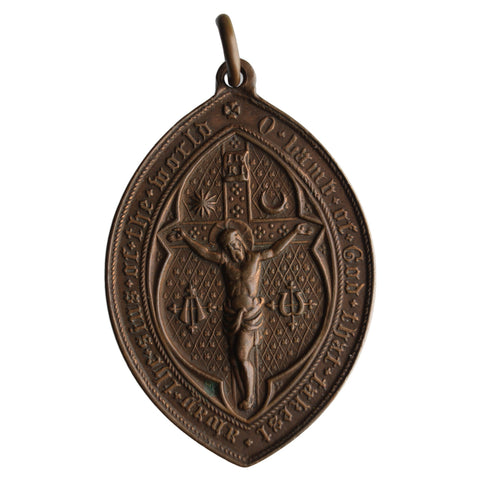 Jesus Crucifix Cross Anglican Religion Confraternity of the Blessed Sacrament Antique Medallion