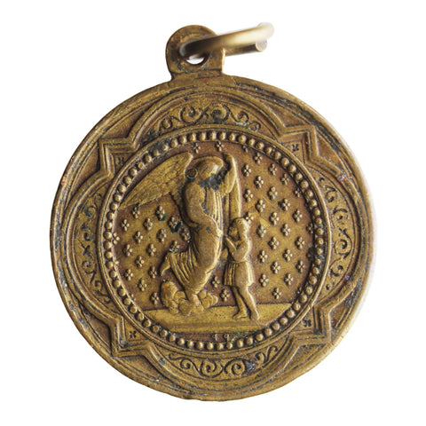 France Antique Medallion Religion Christian Medal Michael Pugnavit Cum Dracone Et Fecit Victoriam