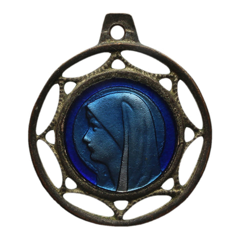 Religion Medallion Vintage Our Mary Pendant