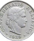 1939 Switzerland 20 Rappen Coin