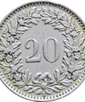 1939 Switzerland 20 Rappen Coin