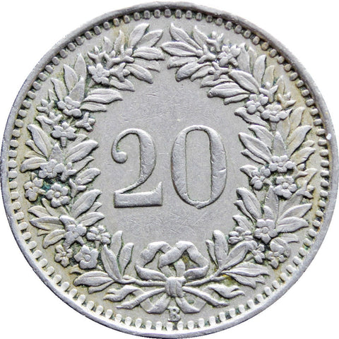 1939 Switzerland 20 Rappen Coin